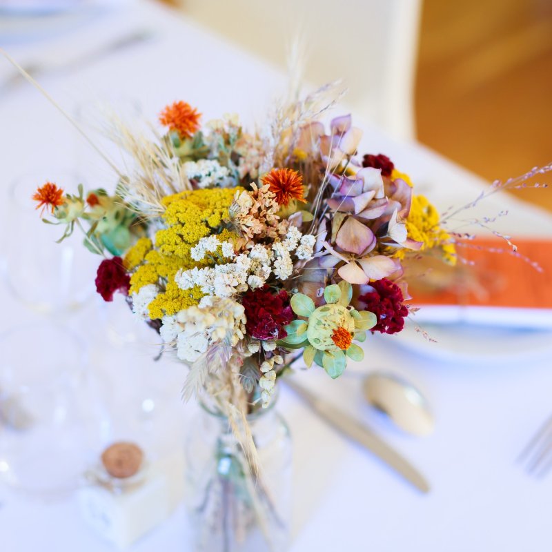 centre de table fleurs séchées